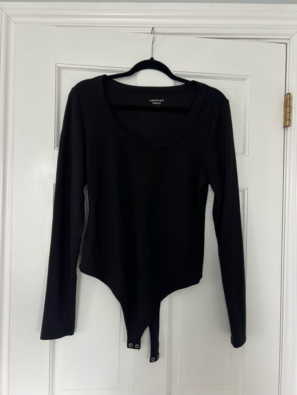 American Eagle Black Long-Sleeve Bodysuit